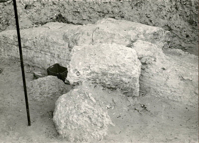 C002318 - monumento - Veduta da nord dell'area degli ipogei durante gli scavi del 1874-1875; neg. serie L, n. A 257
