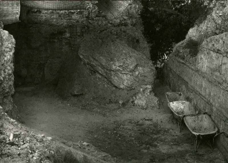 C002324 - monumento - Veduta da ovest dell'interno del Colosseo, al centro l'area dei sotterranei; neg. serie M, n. 4