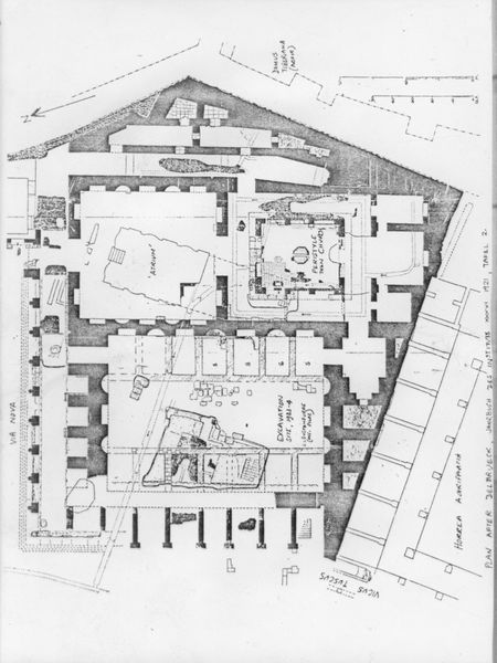 022024 - elaborato grafico - Foro Romano, pianta del c.d. Tempio di Augusto e S. Maria Antiqua; senza negativo