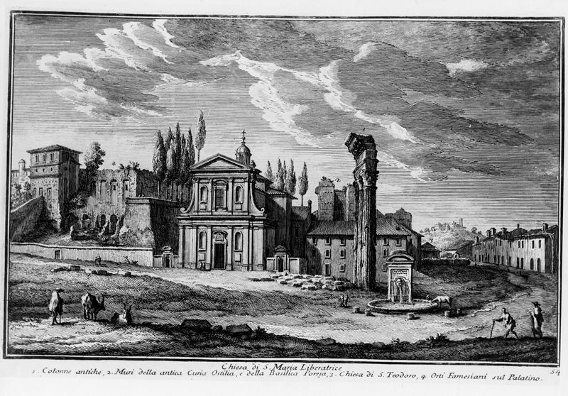 016539 - elaborato grafico - Foro Romano, Chiesa di S. Maria Liberatrice (ex), stampa con la chiesa demolita; senza negativo