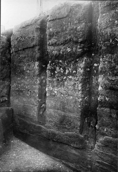 013758 - scavo archeologico - Foro Romano, Equus Domitiani, platea di fondazione, impronte e avanzi delle sbadacciature  con resti di tavolato; neg. serie F, n. 330