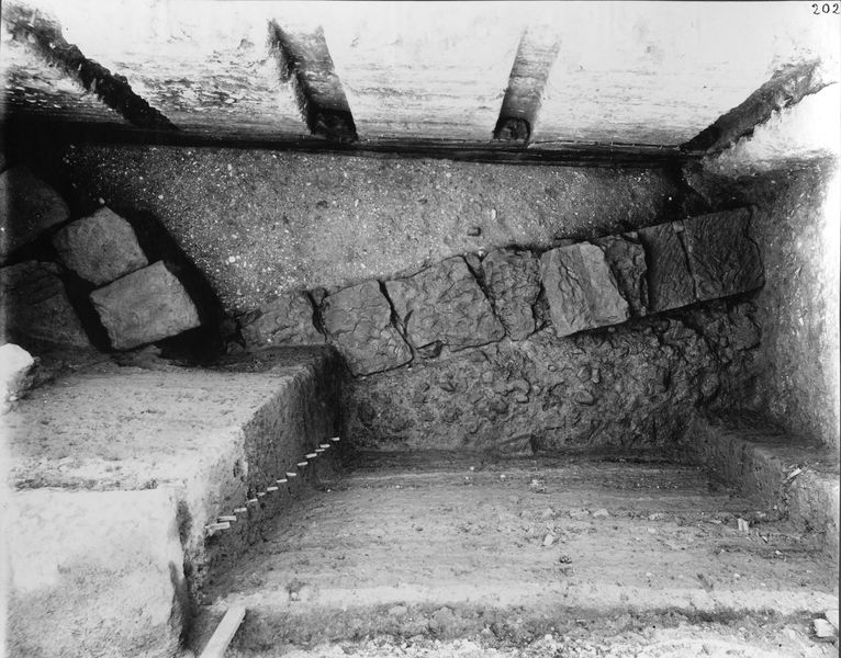 013767 - scavo archeologico - Foro Romano,Equus Domitiani,  esplorazioni stratigrafiche, veduta dall'alto di tutte le esplorazioni fino al XVIII strato; neg. serie C, n. 202