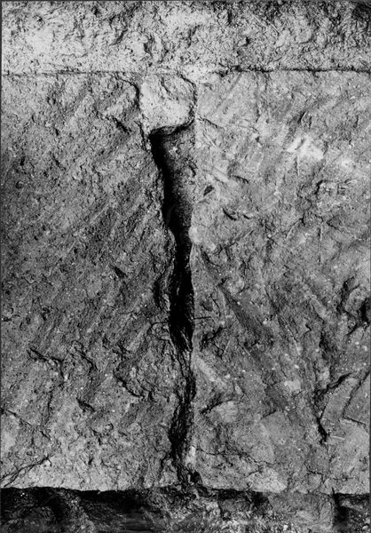013781 - scavo archeologico - Foro Romano,Equus Domitiani,  esplorazioni stratigrafiche, strato XIX (opus quadratum di tufo); neg. serie F, n. 328