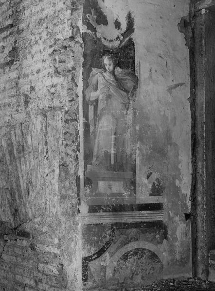 010179 - elaborato grafico - Palatino, Domus Augustana, Villa Mills, Loggia Mattei, affresco della Villa Mattei (?) (settembre 1927); neg. serie E, n. 761. Inv. n. 1446