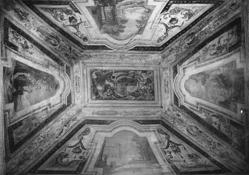 010185 - elaborato grafico - Palatino, Domus Augustana, Villa Mills, Loggia Mattei, sala affrescata della Villa Mattei (?) (giugno 1936); neg. serie E, n. 754. Inv. n. 1439