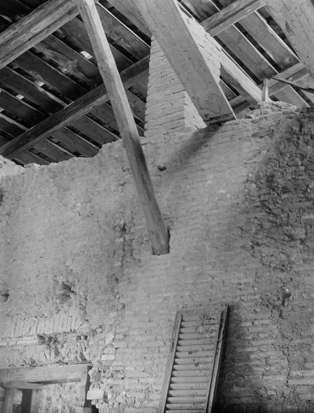 010163 - monumento - Palatino, Domus Augustana, Villa Mills, ambienti interni durante la demolizione, una parete puntellata; neg. serie E, n. 632