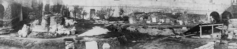 018980 - monumento - Foro Romano, Volcanal, veduta durante lo scavo (inizio del XX secolo); neg. serie 21x27, n. 25. N. inv. 7602