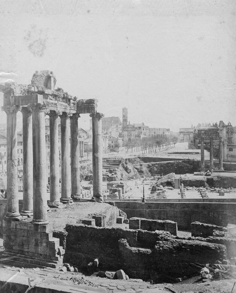 017051 - monumento - Foro Romano, Tempio di Saturno, veduta dal Tabularium, prima del 1880; senza negativo