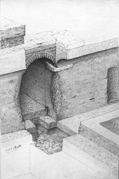 015372 - elaborato grafico - Foro Romano, Area Centrale, Gallerie Ipogee, prima galleria trasversale, incrocio con la galleria longitudinale; neg. serie E, n. 589. Inv. n. 1274