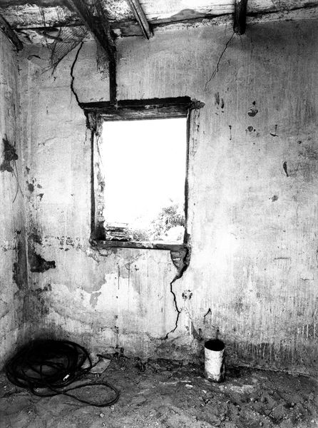 008594 - monumento - Palatino, Via dei Cerchi n. 93, vista dell'interno del "grande rudere", stato di conservazione delle strutture, particolare di un vano finestra (marzo 1986); neg. serie film, n. 1638