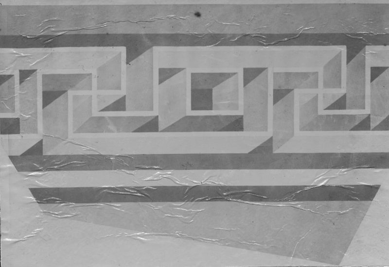 016870 - elaborato grafico - Dallo scavo della Regia, frammento di tegola (?) dipinta;