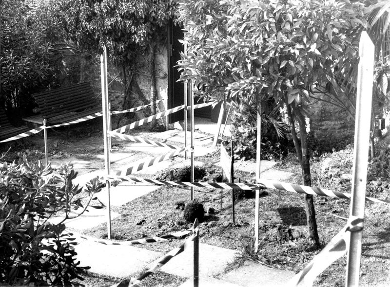 008602 - monumento - Palatino, via dei Cerchi n. 93, il giardino con percorsi (marzo 1986); neg. serie film n. 1665