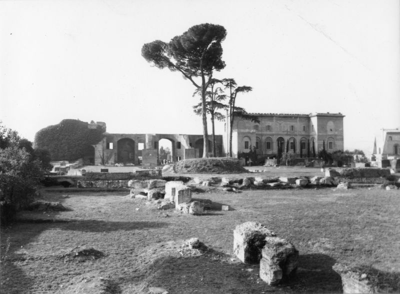 003509 - monumento - Domus Augustana, piano superiore: veduta strutture della zona antistante il Museo Palatino