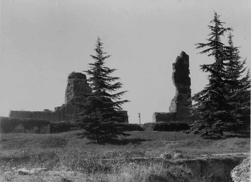 003674 - monumento - Domus Flavia, basilica: veduta strutture, ottobre 1929