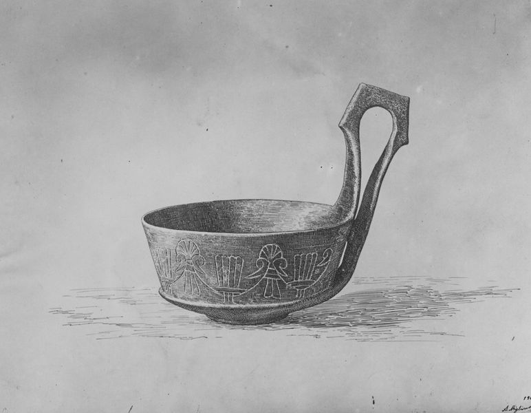 010306 - elaborato grafico - Vasellame arcaico (impasto, buccheri), disegno di Miglierati di vaso del ripostiglio dell'Equus Domitiani; Neg. Serie F, Nr. 612