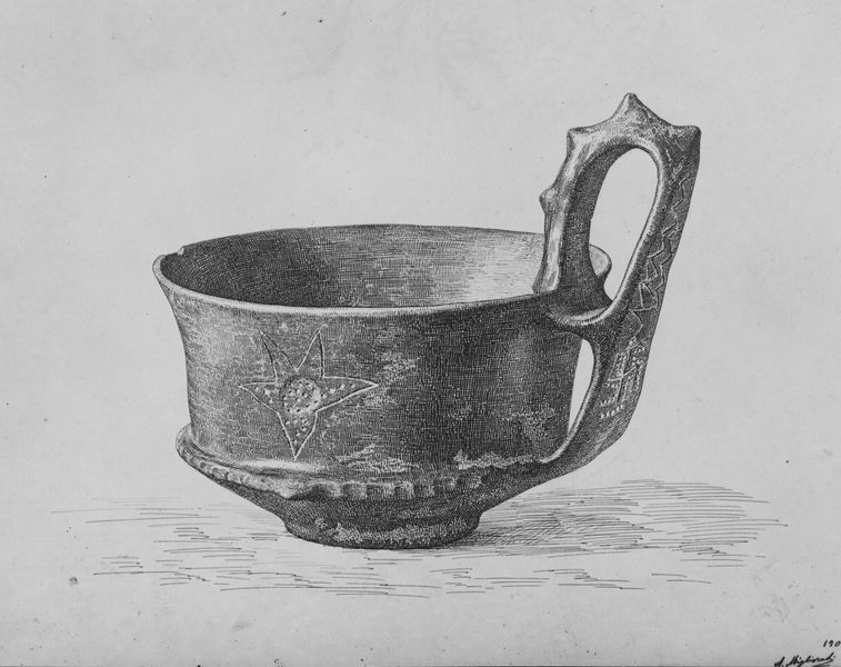 010307 - elaborato grafico - Vasellame arcaico (impasto, buccheri), disegno di Miglierati di vaso del ripostiglio dell'Equus Domitiani; Neg. Serie F, Nr. 611