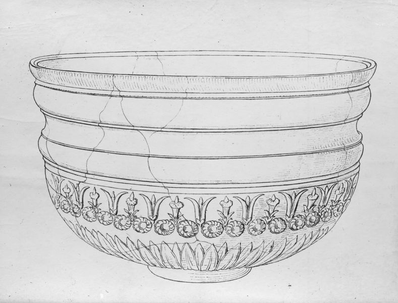 017003 - elaborato grafico - Coppa di terra sigillata dalla casa repubblicana della Velia in un disegno di M. Barosso; neg. serie F, n. 592