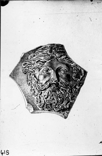 016961 - elaborato grafico - Arco di Tiberio, riproduzione di un disegno di Migliorati rappresentante un frammento di vaso aretino trovato durante gli scavi; neg. serie F, n. 615