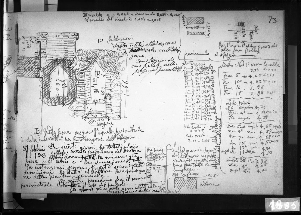Disegni di scavo dell'Architetto L. P. Baldizzi 1885.tif