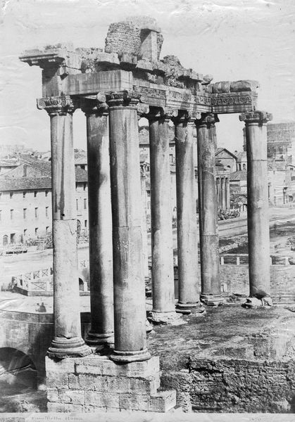 017045 - monumento - Foro Romano, Tempio di Saturno, veduta dal Tabularium, prima del 1880; senza negativo