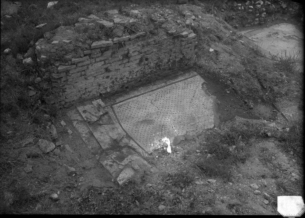 Aula regia - Particolare lato S-E, ambiente con mosaico (1962) - 2330.tif