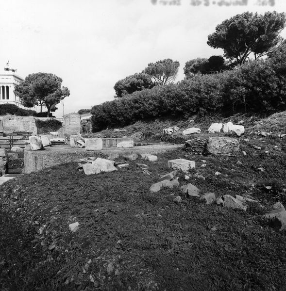 011325 - reperto - Basilica Emilia, frammenti architettonici non identificabili, durante la ricognizione fotografica prima della schedatura. (06-10-1993). Neg. srie 6x6 nÂ° 20008