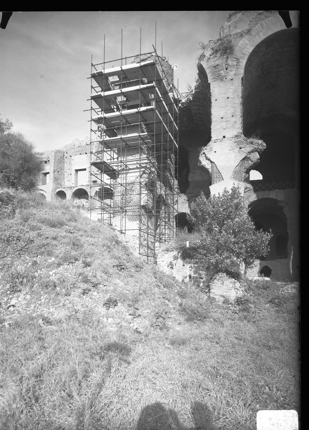 Lastra 2771 - Terme Severiane - zona del ponte - ponteggi per restauri 1967-68.tif