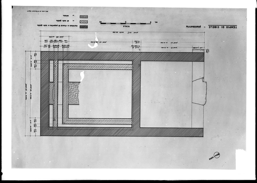Lastra 2292, Palatino. Tempio di Cibele, scavi Romanelli planimetria.tif