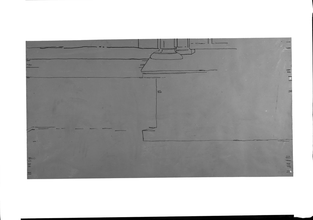Lastra 2313, Palatino zona augustea. stanza delle maschere particolare parete sud disegno Coldani. Non eseguite relative positive..tif