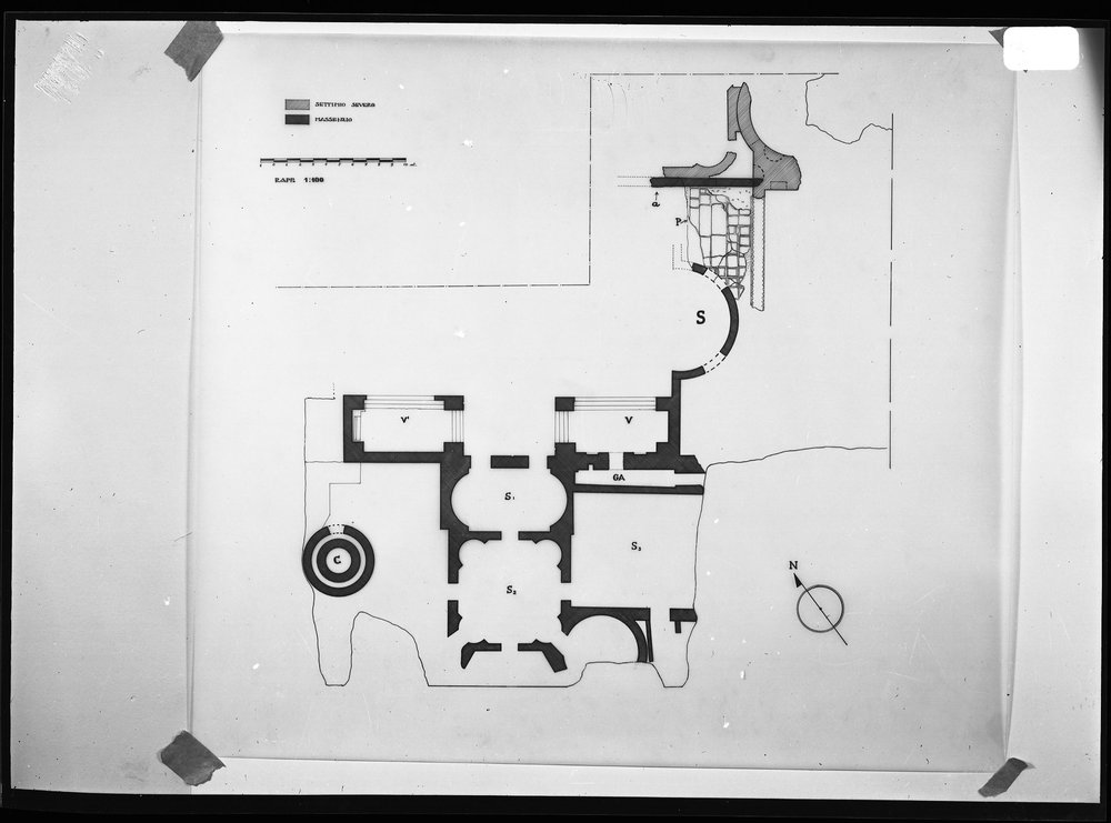 Pellicola 2891, Terme Severiane - foto febbraio 1972 - pianta della zona del Pulvinar.tif