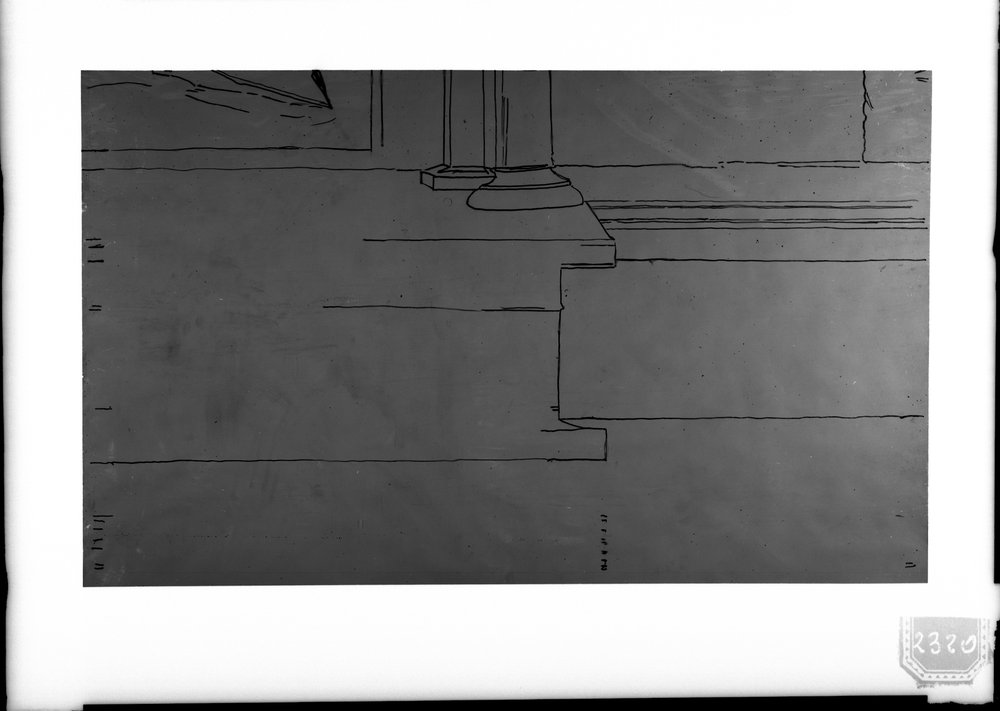 Lastra 2320, Palatino zona augustea. stanza delle maschere particolare parete sud disegno Coldani. Non eseguite relative positive..tif