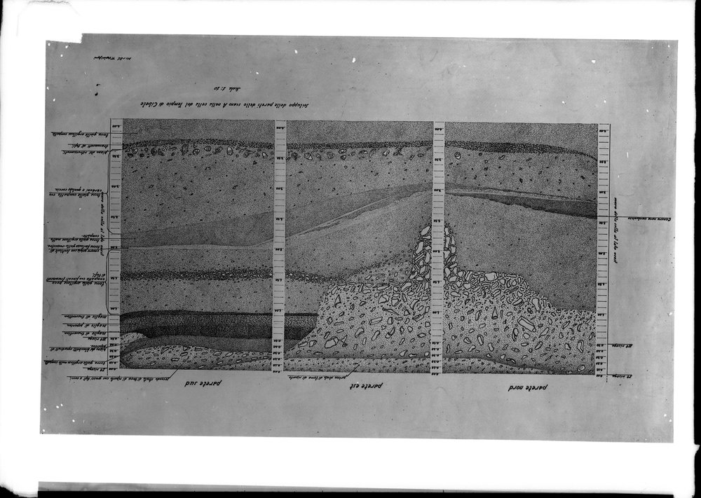 Lastra 2294, Palatino. Tempio di Cibele, scavi Romanelli, elementi architettura decorativa.tif