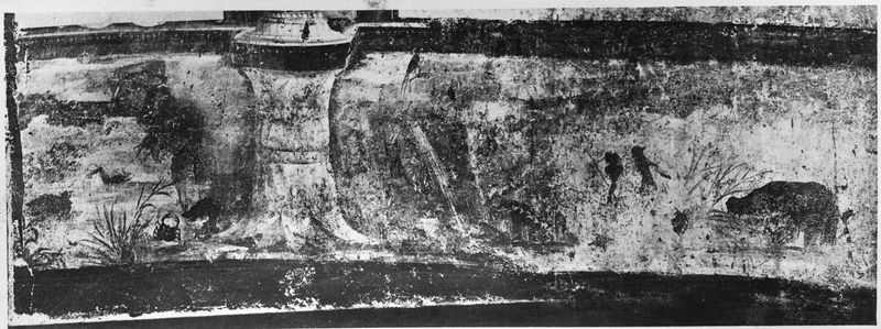 001623 - monumento - Aula Isiaca, aula absidata, riproduzione dal Rizzo. Neg. serie Istituto Nazionale del Restauro nÂ° 6524