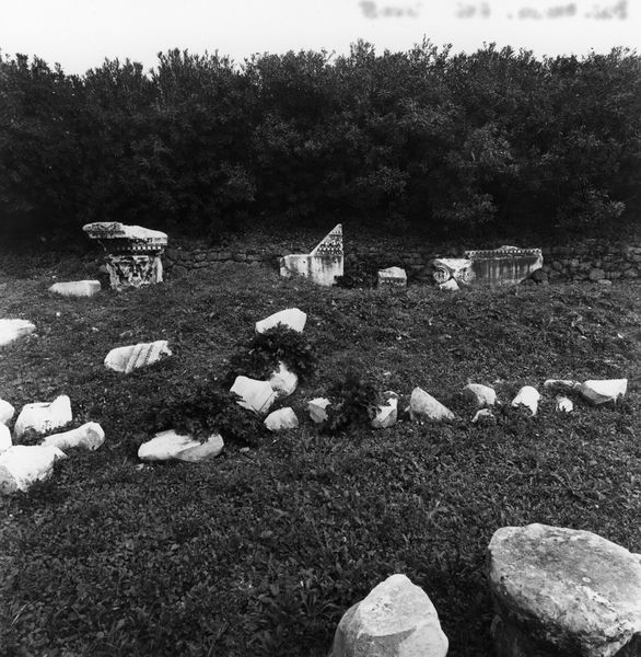 011320 - reperto - Basilica Emilia, frammenti architettonici non identificabili, durante la ricognizione fotografica prima della schedatura. (06-10-1993). Neg. srie 6x6 nÂ° 20005