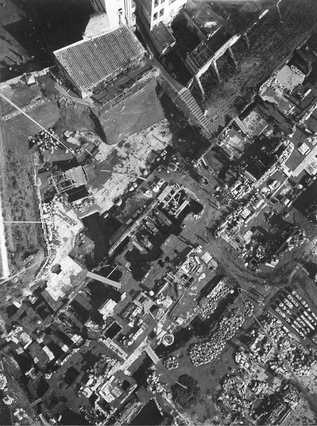 011466 - scavo archeologico - Basilica Emilia, veduta degli scavi dal pallone aerostatico. Neg. serie Film nÂ° 1861