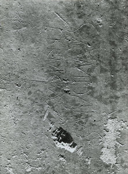 002502 - monumento - Casa di Augusto, danneggiamenti, graffiti sulle pitture parietali. Neg. serie 6x6 nÂ° 4432