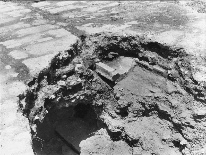 003461 - scavo archeologico - Domus Augustana, peristilio superiore: particolare durante gli scavi