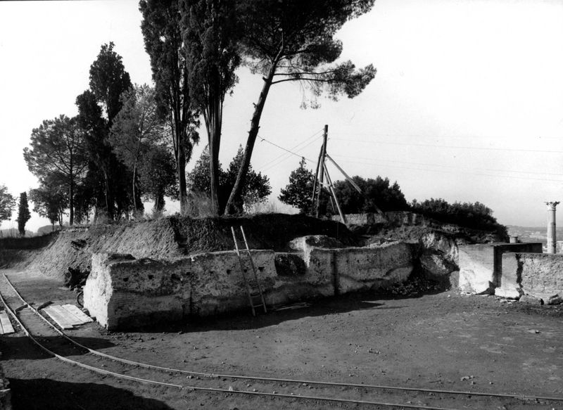 003621 - scavo archeologico - Domus Flavia, zona Ovest: vista verso il Circo Massimo durante lo scavo