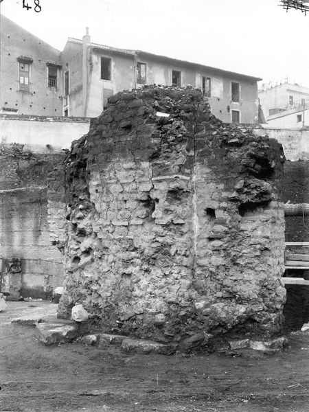 011467 - monumento - Basilica Emilia, aula, muro medievale demolito il 23/10/1900. Neg. serie E nÂ° 48