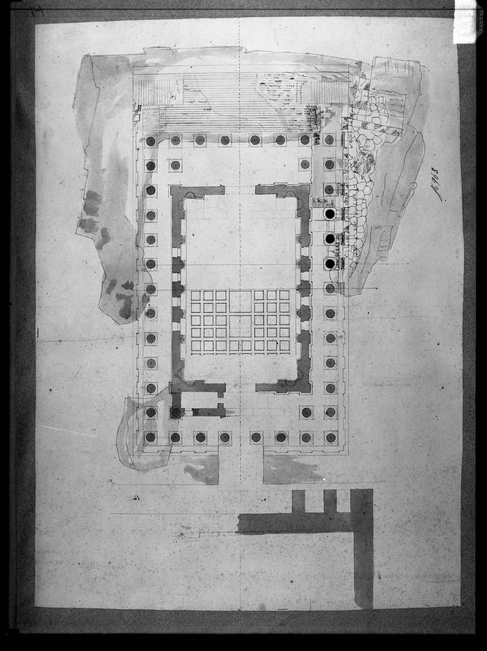 Lastra E2483 - Tempio dei Castori - Pianta scavi XIX sec..JPG