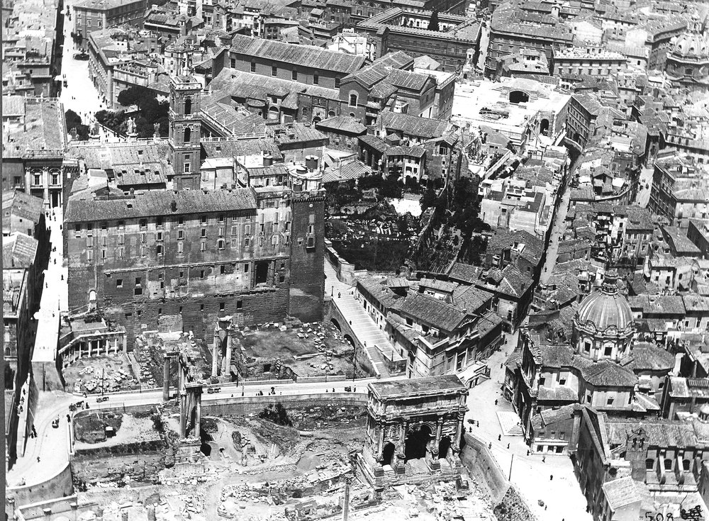 Veduta dall'aereo- Foro Romano-Campidoglio-Arco di Settimio Severo- anno 1899.tif