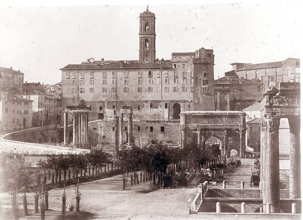 Foro Romano vecchia alberata in una foto del XIX sec.tif