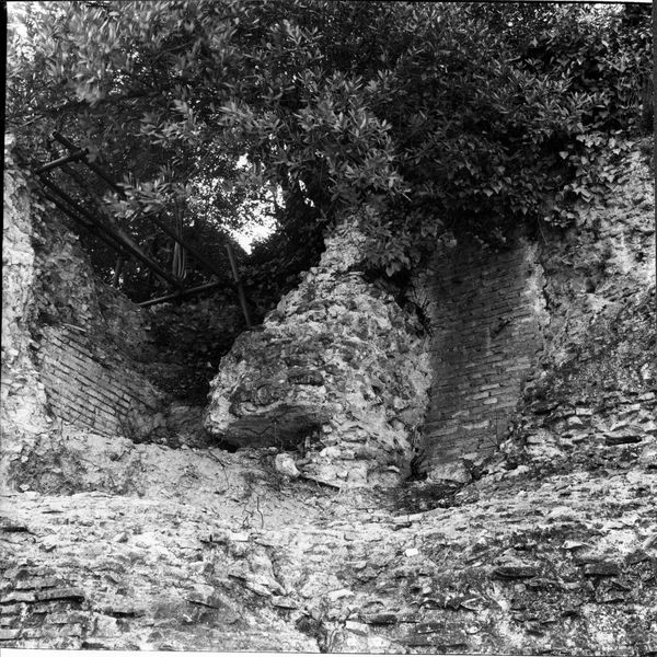 005054 - restauro - Domus Tiberiana, settore 13-Livello IV: veduta da sopra delle strutture strutture dell'ambiente 23 del settore 17, 1971