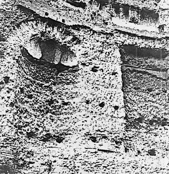 006344 - monumento - Stadio di Domiziano, esedra con il palco imperiale: veduta della parete settentrionale dell'esedra (fotocopia di una fotografia). Neg. serie Film nÂ°1661