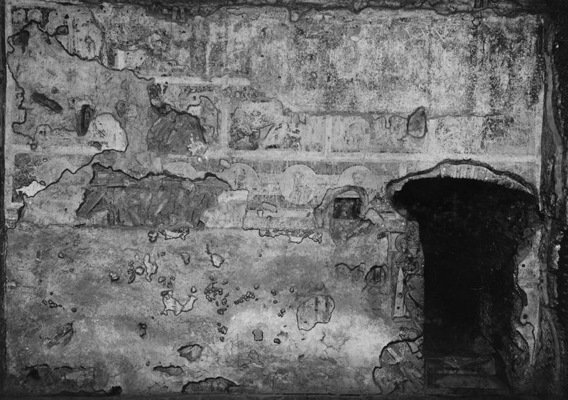 019202 - monumento - S. Maria Antiqua, pitture, cappella centrale, parete a destra dell'abside; Neg. serie E, n. 51264