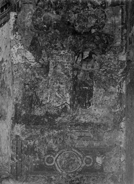 019216 - monumento - S. Maria Antiqua, cappella centrale, parete a destra dell'abside, sovrapposizione di tre strati di pitture dal VI al VIII sec.; Neg. serie E, n. 186