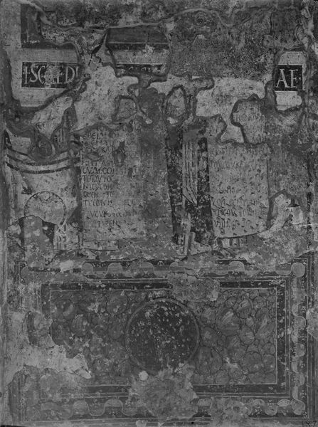 019250 - monumento - S. Maria Antiqua, cappella centrale, parete a sinistra dell'abside, pannello del VI sec.; neg. serie E, n. 187