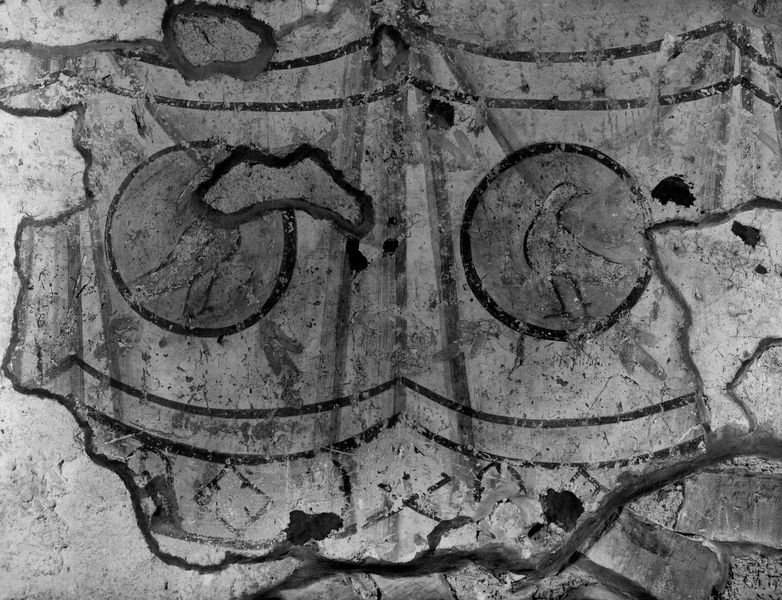 019265 - monumento - S. Maria Antiqua, cappella centrale, parete di sinistra, panneggio decorativo; neg. serie E, n. 51377