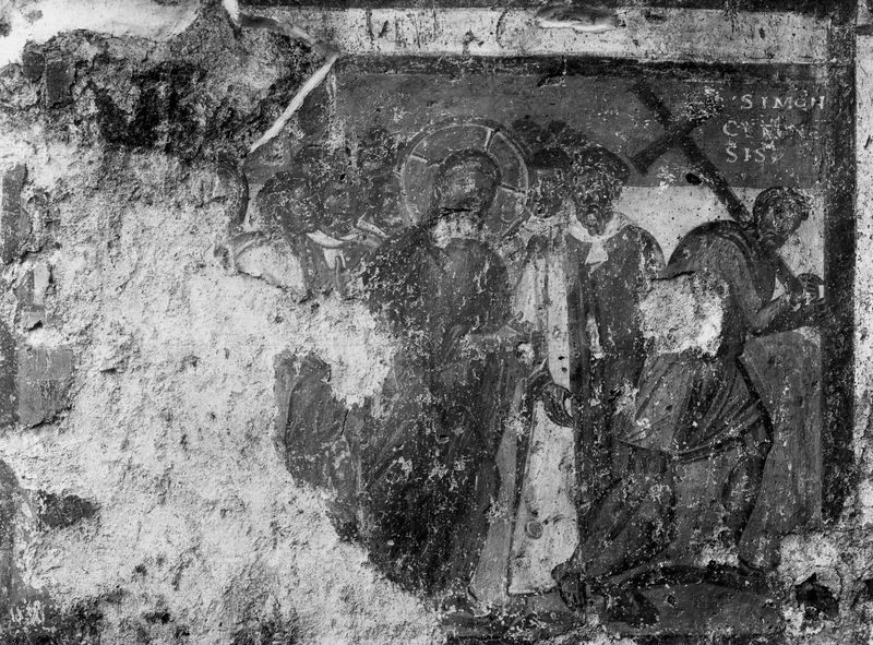 019271 - monumento - S. Maria Antiqua, cappella centrale, parete di sinistra, GesÃ¹ sale al Calvario; neg. serie E, n. 229