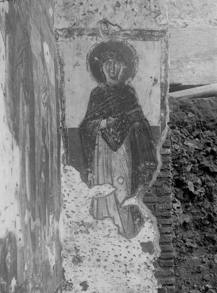 019356 - monumento - S. Maria Antiqua, navata centrale, in fondo a destra: S. Barbara; neg. serie E, n. 185